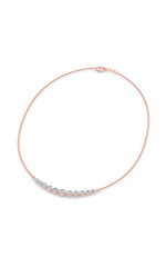 Load image into Gallery viewer, 3CTW Round Shaped Lab Grown Diamond (F/VS) Graduating half    Necklace in 14K Gold
