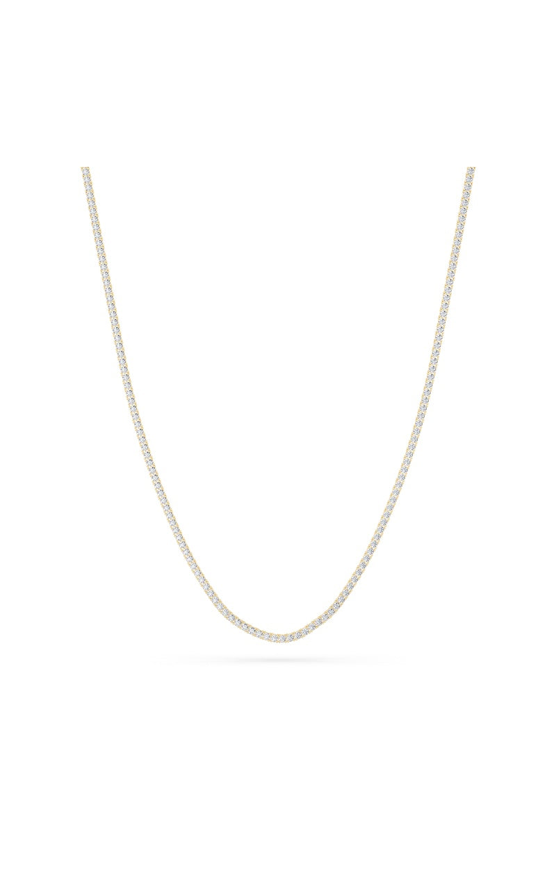 10CTW Round Shaped Lab Grown Diamond (F/VS) Tennis Necklace in 14K White Gold