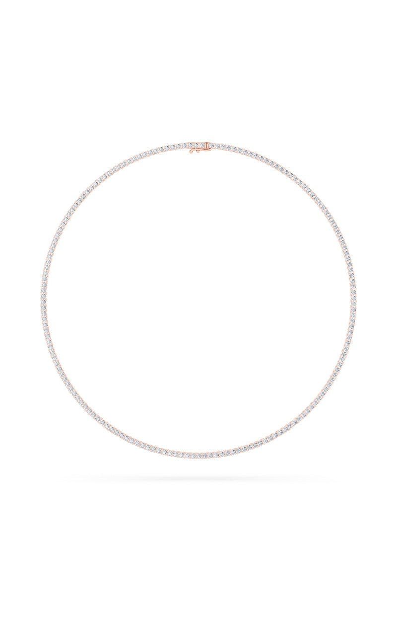 10CTW Round Shaped Lab Grown Diamond (F/VS) Tennis Necklace in 14K White Gold