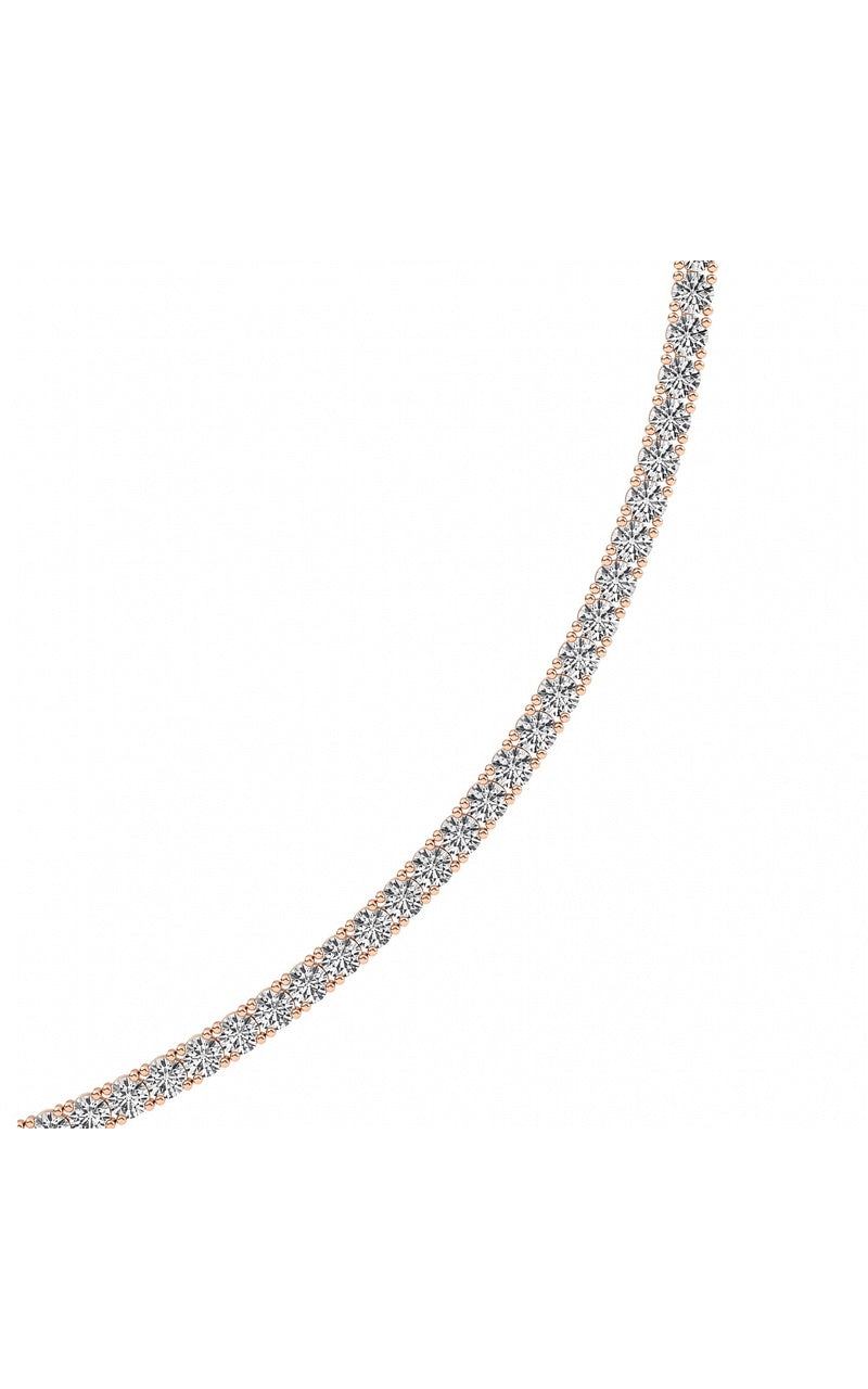 10CTW Round Shaped Lab Grown Diamond (F/VS) Tennis Necklace in 14K White Gold