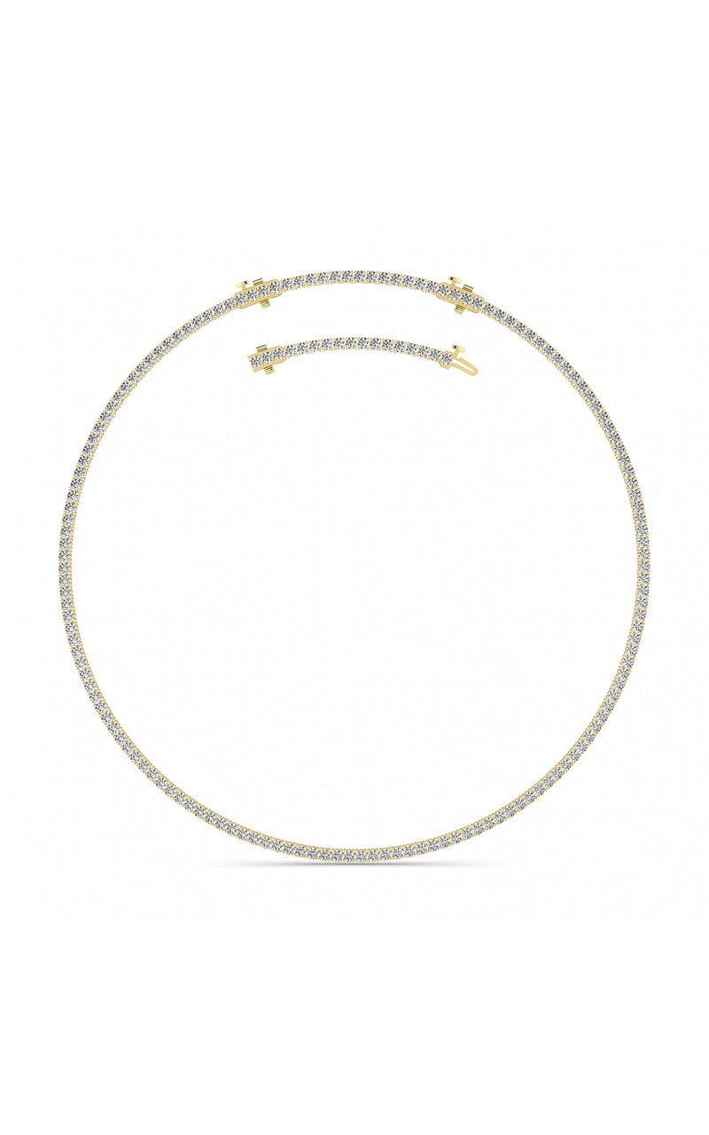 15CTW Round Shaped Lab Grown Diamond (F/VS) Necklace in 14K White Gold