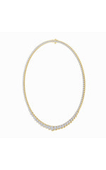 Load image into Gallery viewer, 10CTW Round Shaped Lab Grown Diamond (F/VS) Three Prong Graduating Necklace in 14K Gold
