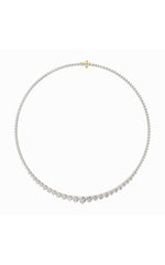 Load image into Gallery viewer, 10CTW Round Shaped Lab Grown Diamond (F/VS) Three Prong Graduating Necklace in 14K Gold
