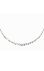 Load image into Gallery viewer, 15CTW Round Shaped Lab Grown Diamond (F/VS) Three Prong Graduating Necklace in 14K Gold
