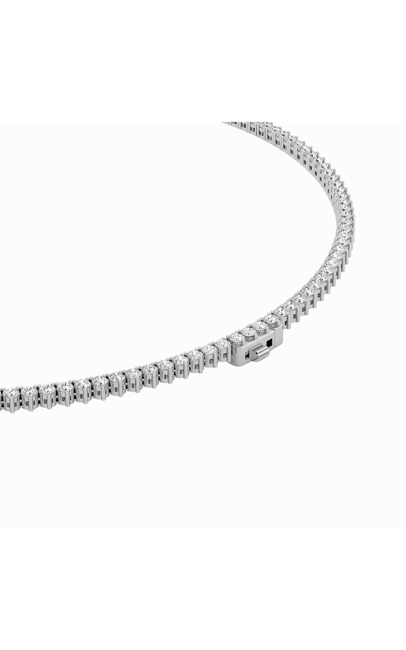 20CTW Round Shaped Lab Grown Diamond (F/VS) Three Prong Graduating Necklace in 14K Gold