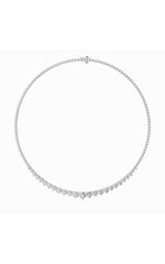 Load image into Gallery viewer, 20CTW Round Shaped Lab Grown Diamond (F/VS) Three Prong Graduating Necklace in 14K Gold
