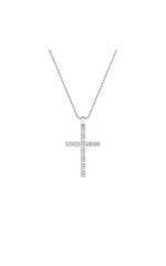Load image into Gallery viewer, 2CTW Oval Shaped Lab Grown Diamond (F/VS) Cross Pendant in 14K Gold

