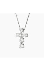 Load image into Gallery viewer, 2.75CTW Pear Shaped Lab Grown Diamond (F/VS) Cross Pendant in 14K Gold
