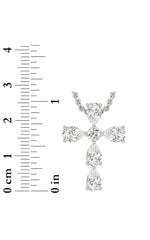 Load image into Gallery viewer, 2.75CTW Pear Shaped Lab Grown Diamond (F/VS) Cross Pendant in 14K Gold
