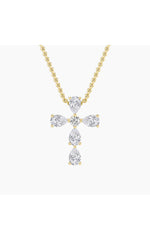 Load image into Gallery viewer, 2.75CTW Pear Shaped Lab Grown Diamond (F/VS) Cross Pendant in 14K Gold
