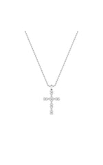 Load image into Gallery viewer, 2CTW Oval Shaped Lab Grown Diamond (F/VS) Cross Pendant in 14K Gold

