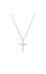 Load image into Gallery viewer, 2CTW Oval Shaped Lab Grown Diamond (F/VS) Cross Pendant in 14K Gold
