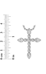 Load image into Gallery viewer, 1.5CTW Pear Shaped Lab Grown Diamond (F/VS) Cross Pendant in 14K Gold
