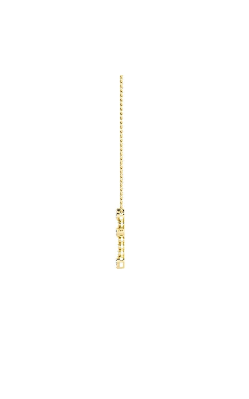 1.5CTW Pear Shaped Lab Grown Diamond (F/VS) Cross Pendant in 14K Gold