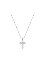 Load image into Gallery viewer, 3CTW Oval Shaped Lab Grown Diamond (F/VS) Cross Pendant in 14K Gold

