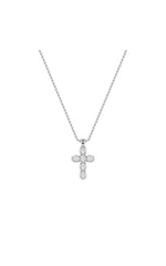 Load image into Gallery viewer, 3CTW Oval Shaped Lab Grown Diamond (F/VS) Cross Pendant in 14K Gold
