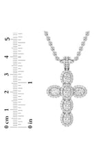 Load image into Gallery viewer, 3CTW Oval Shaped Lab Grown Diamond (F/VS) Cross Pendant in 14K Gold

