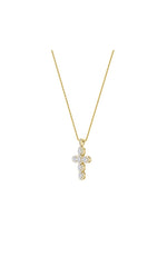 Load image into Gallery viewer, 3CTW Oval Shaped Lab Grown Diamond (F/VS) Cross Pendant in 14K Gold

