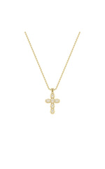 Load image into Gallery viewer, 3CTW Oval Shaped Lab Grown Diamond (F/VS) Cross Pendant in 14K Gold
