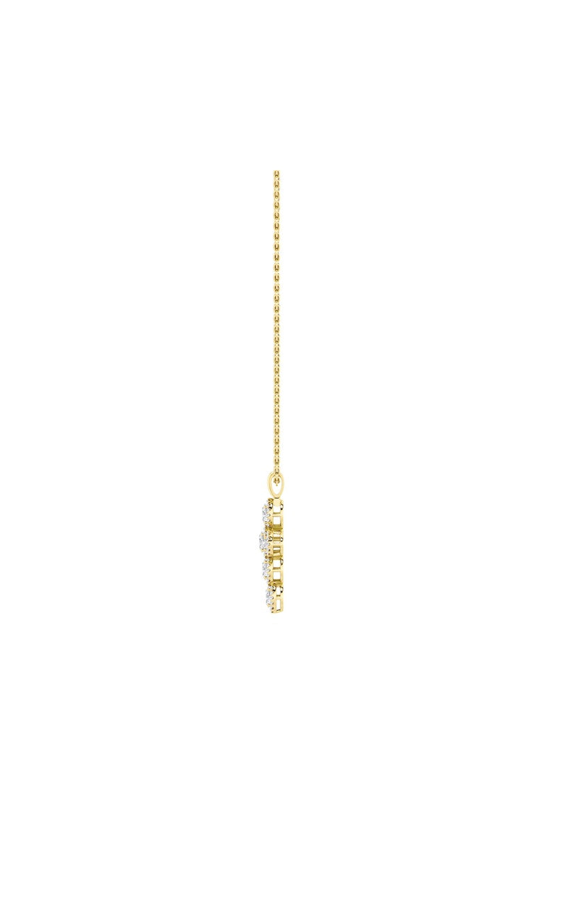 3CTW Oval Shaped Lab Grown Diamond (F/VS) Cross Pendant in 14K Gold