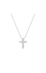 Load image into Gallery viewer, 3CTW Emerald Shaped Lab Grown Diamond (F/VS) Cross Pendant in 14K Gold
