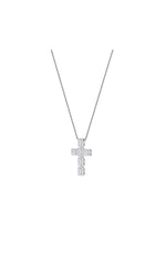 Load image into Gallery viewer, 3CTW Emerald Shaped Lab Grown Diamond (F/VS) Cross Pendant in 14K Gold
