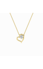 Load image into Gallery viewer, 0.5CTW Round Shaped Lab Grown Diamond (F/VS) Heart Shaped   Pendant in 14K Gold
