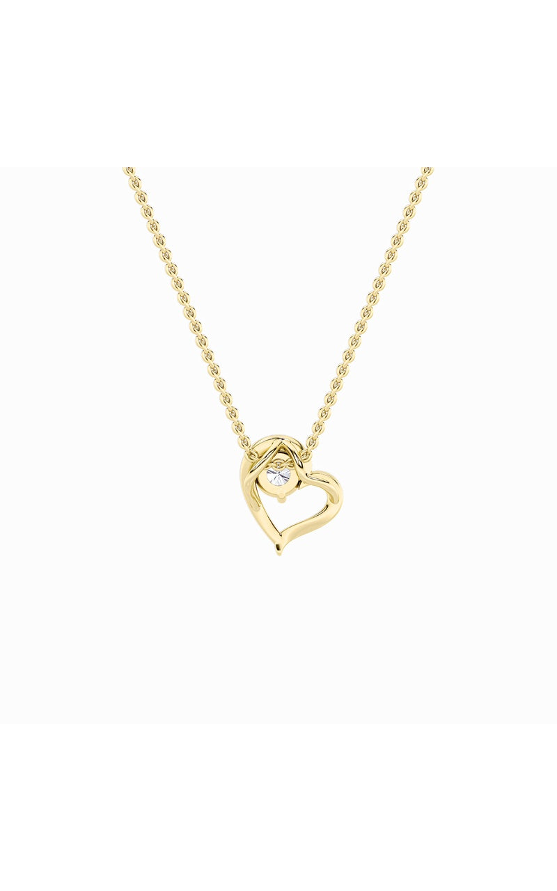 0.5CTW Round Shaped Lab Grown Diamond (F/VS) Heart Shaped   Pendant in 14K Gold
