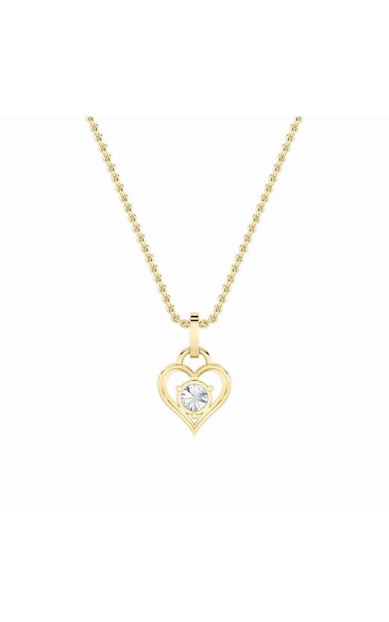 1.5CTW Round Shaped Lab Grown Diamond (F/VS) Heart Shaped Pendant in 14K Gold