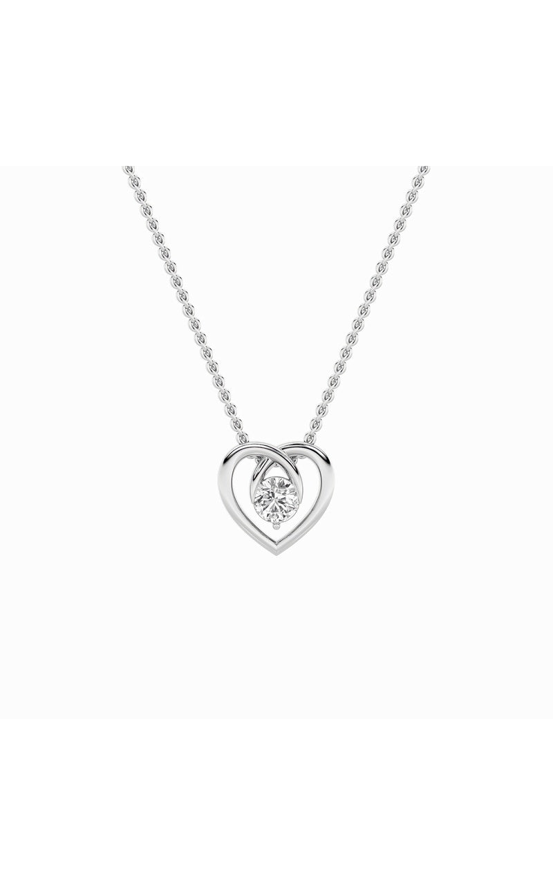1CTW Round Shaped Lab Grown Diamond (F/VS) Heart Shaped Pendant in 14K Gold