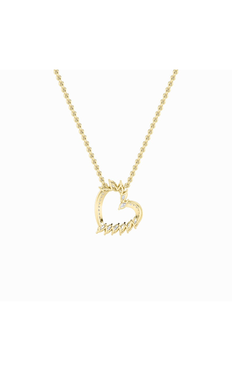 2.5CTW Marquise Shaped Lab Grown Diamond (F/VS) Heart Shaped Pendant in 14K Gold
