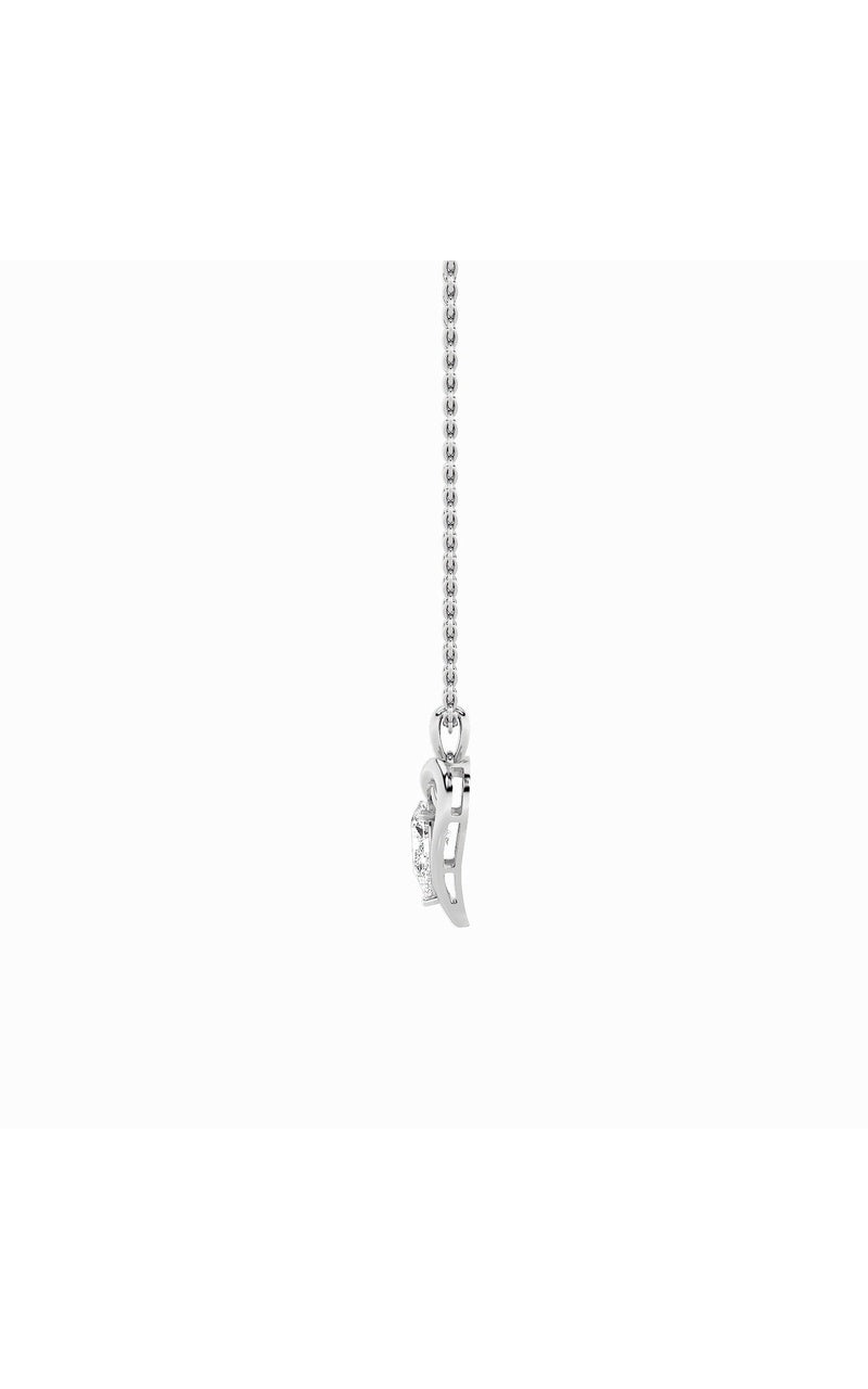 2CTW Pear Shaped Lab Grown Diamond (F/VS) Heart Shaped Pendant in 14K Gold