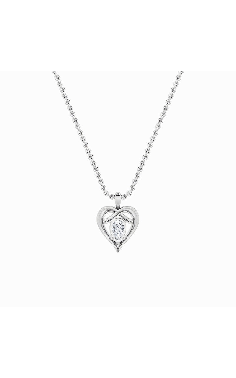 2CTW Pear Shaped Lab Grown Diamond (F/VS) Heart Shaped Pendant in 14K Gold