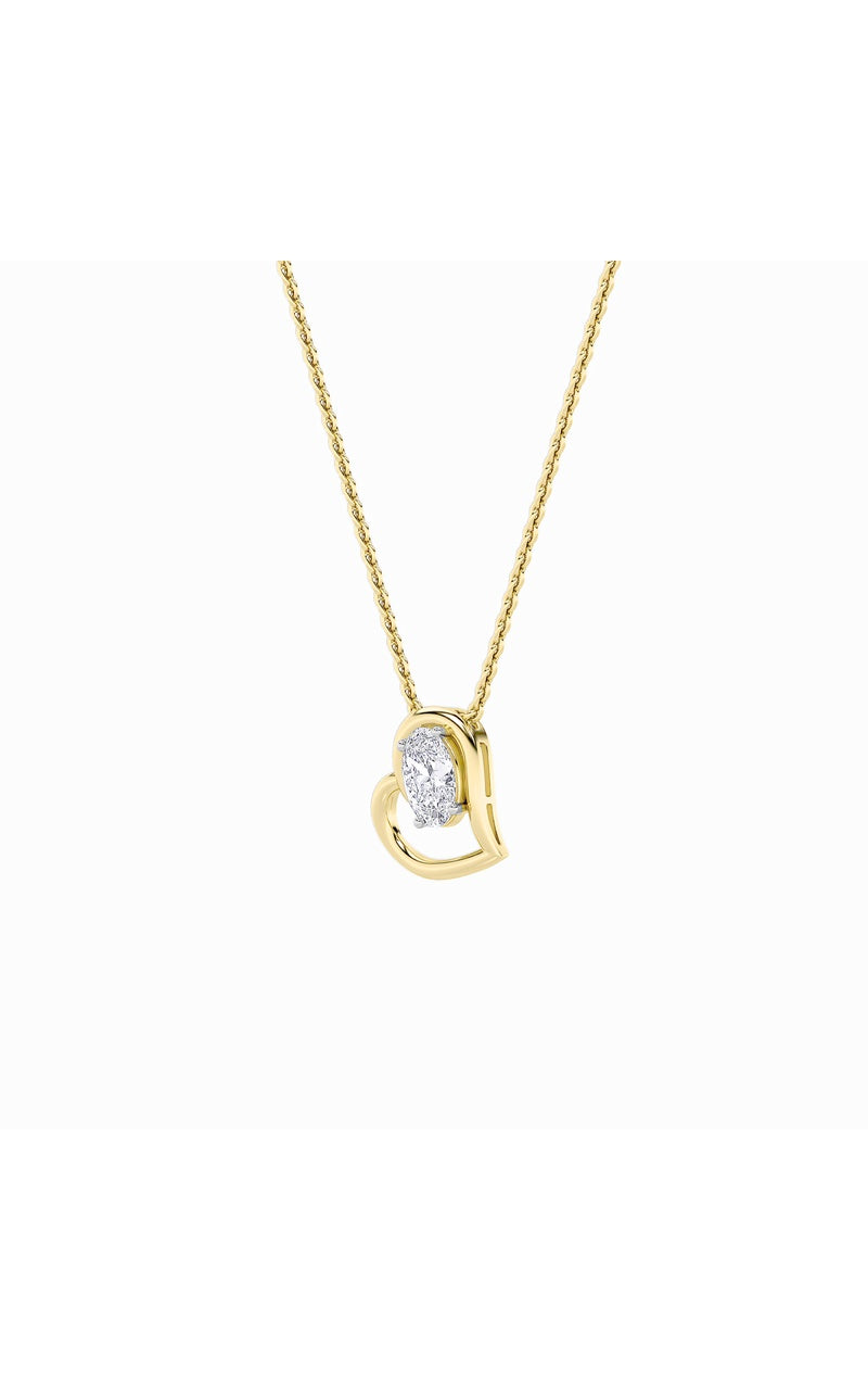 Vs) heart shaped pendant in 14k gold