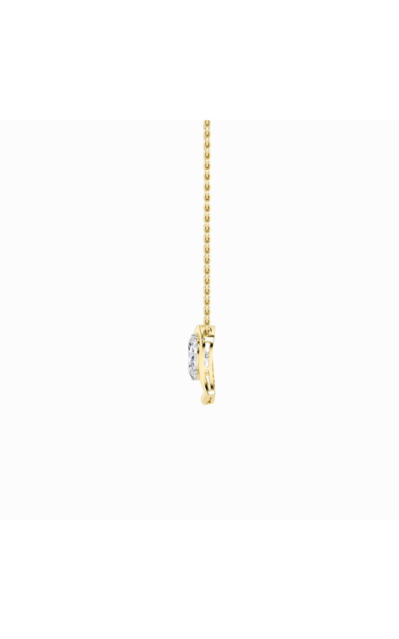 2CTW Oval Shaped Lab Grown Diamond (F/VS) Heart Shaped Pendant in 14K Gold