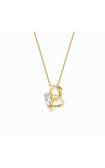 Load image into Gallery viewer, 2CTW Pear Shaped Lab Grown Diamond (F/VS) Heart Shaped Pendant in 14K Gold
