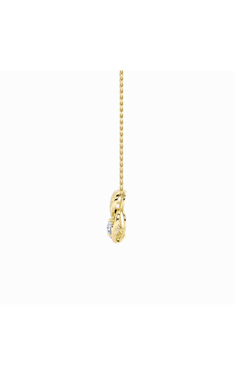 2CTW Pear Shaped Lab Grown Diamond (F/VS) Heart Shaped Pendant in 14K Gold