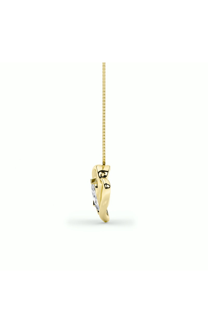 Vs) heart shaped pendant in 14k gold