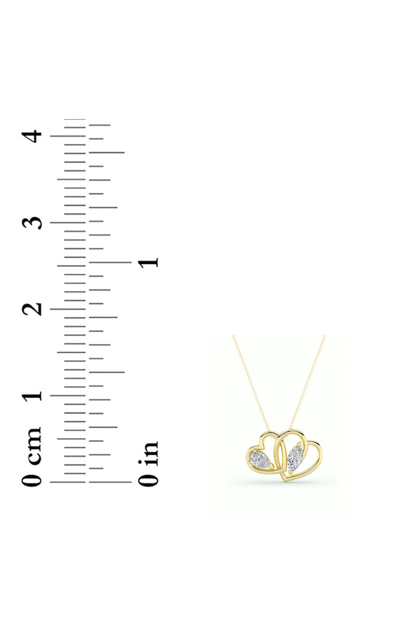 2CTW Marquise Shaped Lab Grown Diamond (F/VS) Heart Shaped Pendant in 14K Gold