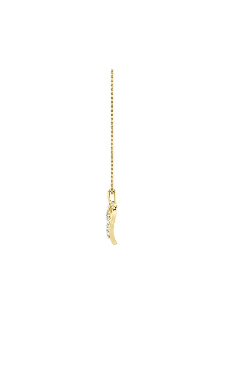 Vs) heart shaped pendant in 14k gold