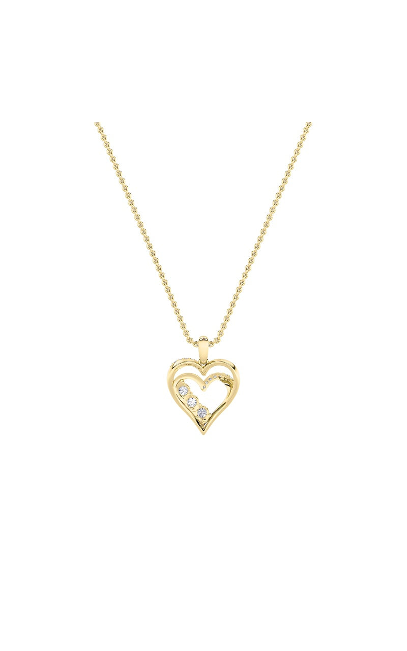 1CTW Round Shaped Lab Grown Diamond (F/VS) Heart Shaped Pendant in 14K Gold
