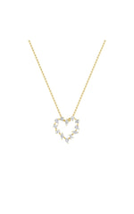 Load image into Gallery viewer, 2.5CTW Emerald Shaped Lab Grown Diamond (F/VS) Heart Shaped Pendant in 14K Gold
