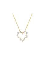 Load image into Gallery viewer, 2.5CTW Emerald Shaped Lab Grown Diamond (F/VS) Heart Shaped Pendant in 14K Gold
