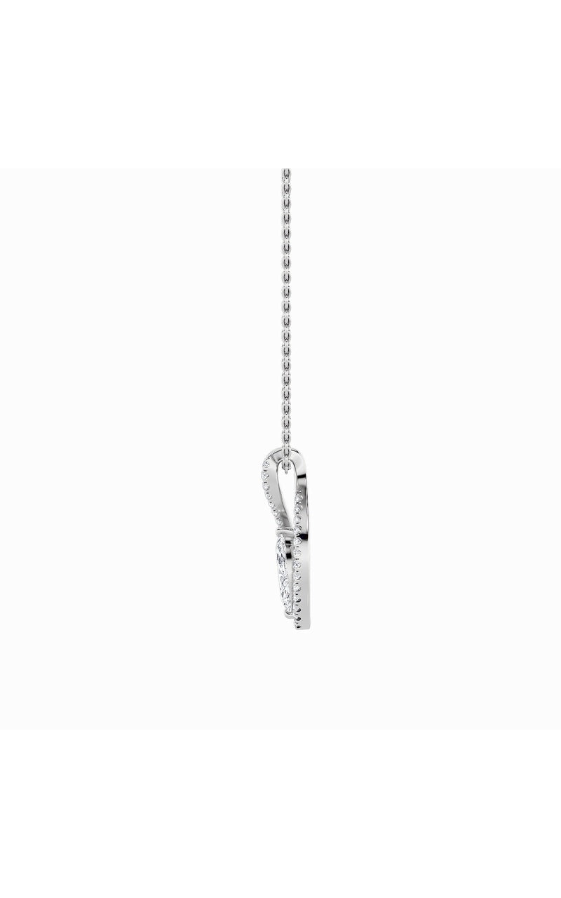 1.25CTW Marquise Shaped Lab Grown Diamond (F/VS) Heart Shaped Pendant in 14K Gold