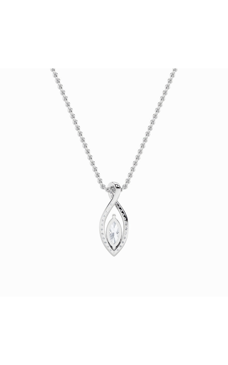 1.25CTW Marquise Shaped Lab Grown Diamond (F/VS) Heart Shaped Pendant in 14K Gold
