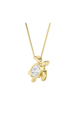 Load image into Gallery viewer, 1.5CTW Oval Shaped Lab Grown Diamond (F/VS) Bezel Set Turtle Pendant in 14K Gold
