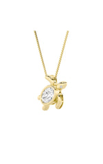 Load image into Gallery viewer, 1.5CTW Oval Shaped Lab Grown Diamond (F/VS) Bezel Set Turtle Pendant in 14K Gold
