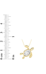 Load image into Gallery viewer, 1.5CTW Oval Shaped Lab Grown Diamond (F/VS) Bezel Set Turtle Pendant in 14K Gold
