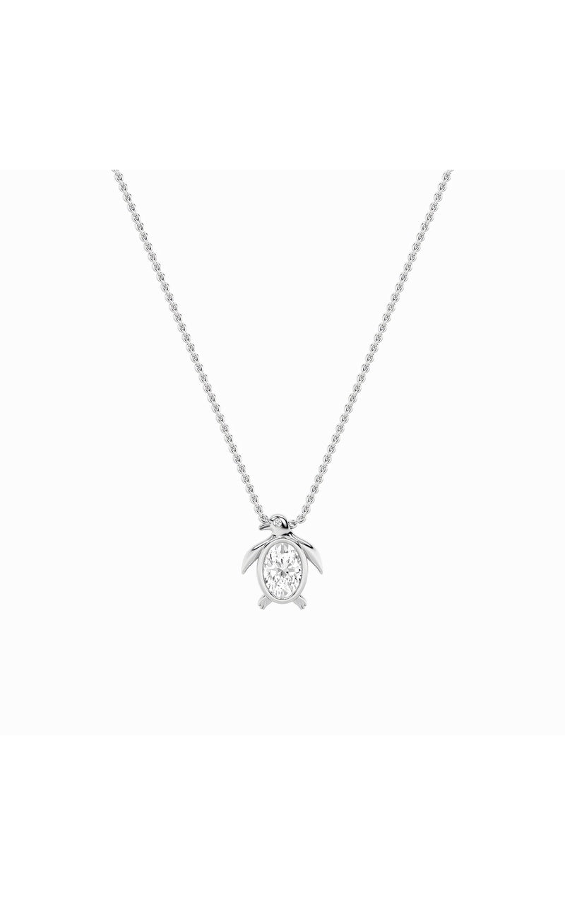 1CTW Oval Shaped Lab Grown Diamond (F/VS)  Pendant in 14K Gold