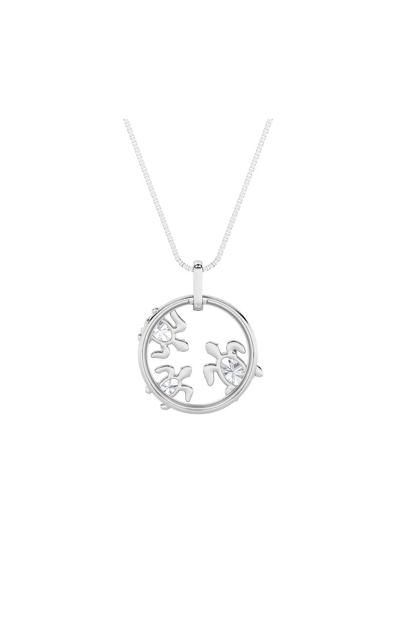 2CTW Oval Shaped Lab Grown Diamond (F/VS) Baby Turtle Pendant in 14K Gold